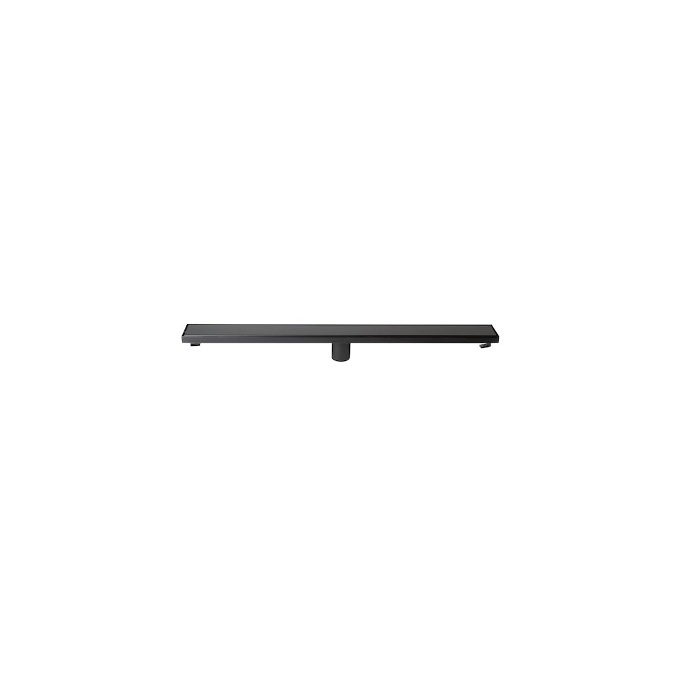 32" Black Matte Stainless Steel Linear Shower Drain with Solid Cover. Picture 1