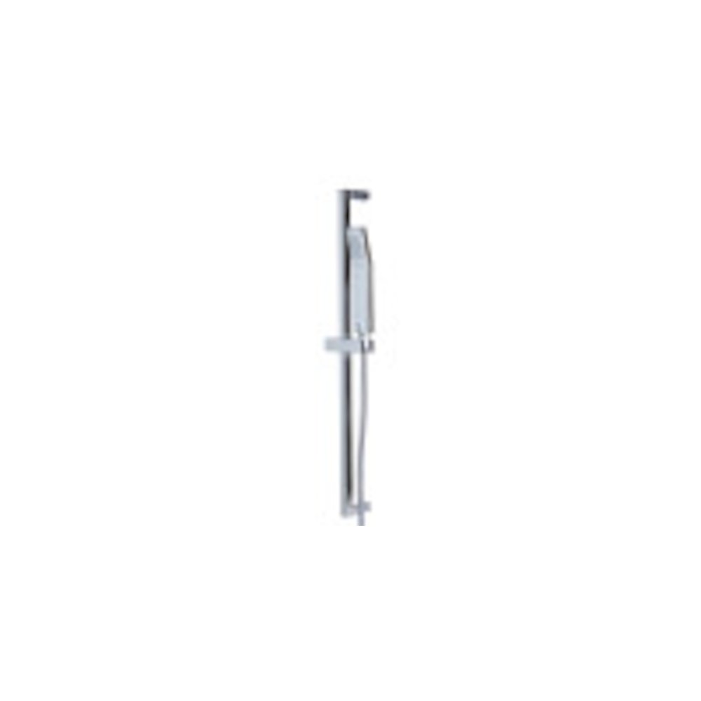 Polished Chrome Sliding Rail Hand Held Shower Head Set With Hose. Picture 1
