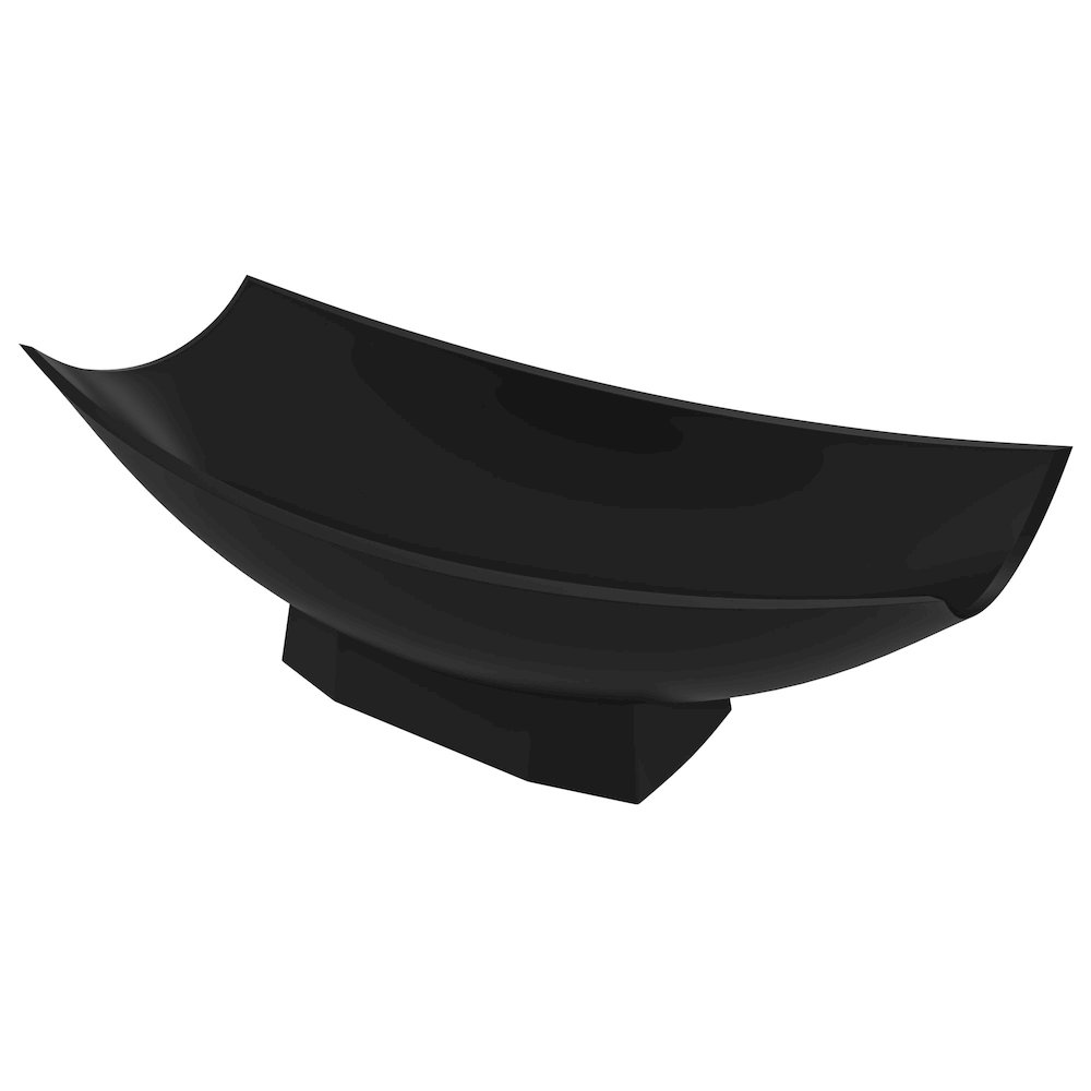Black Matte 71" Solid Surface Resin Free Standing Hammock Style Bathtub. Picture 7