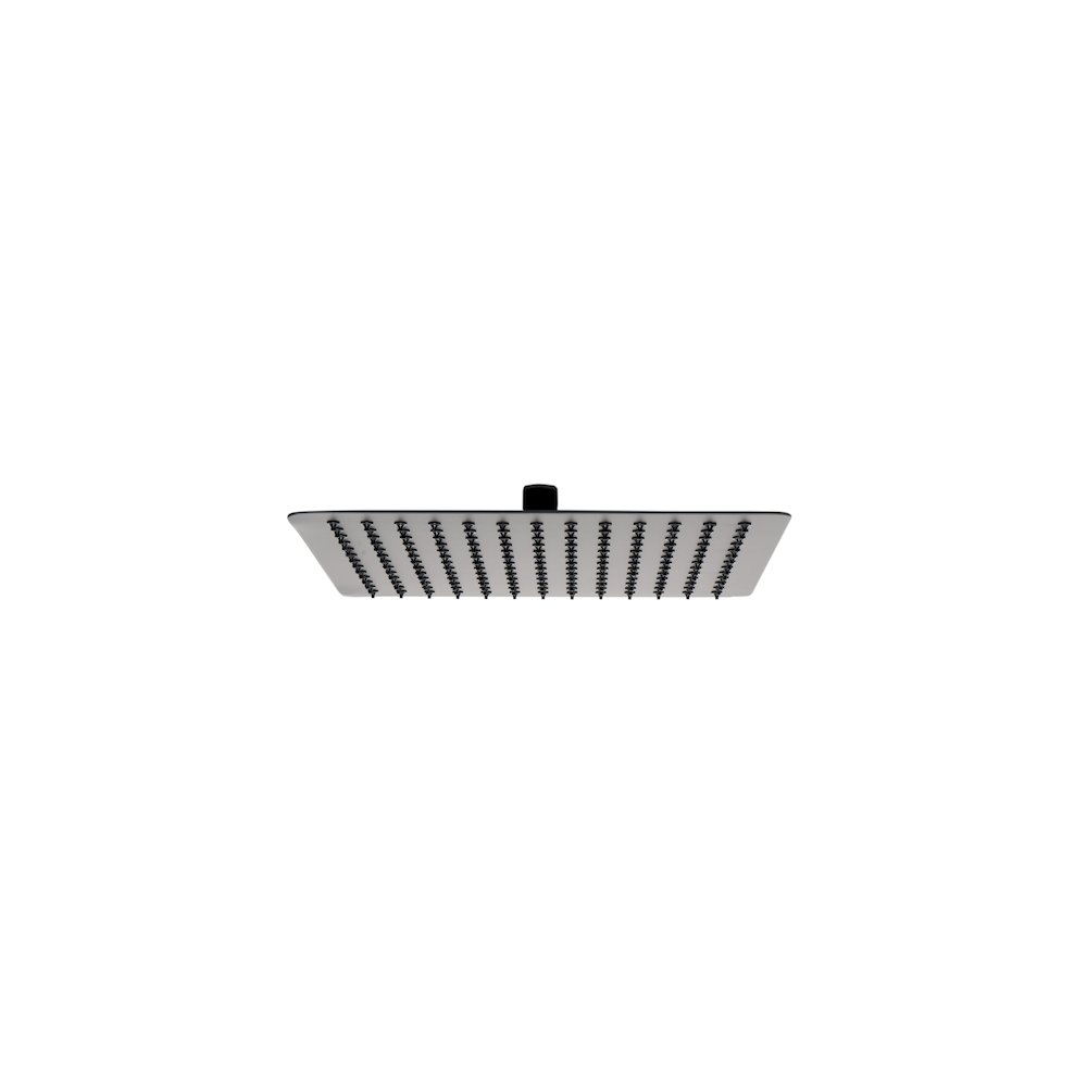 Matte Black Stainless Steel 12" Square Ultra-Thin Rain Shower Head. Picture 1