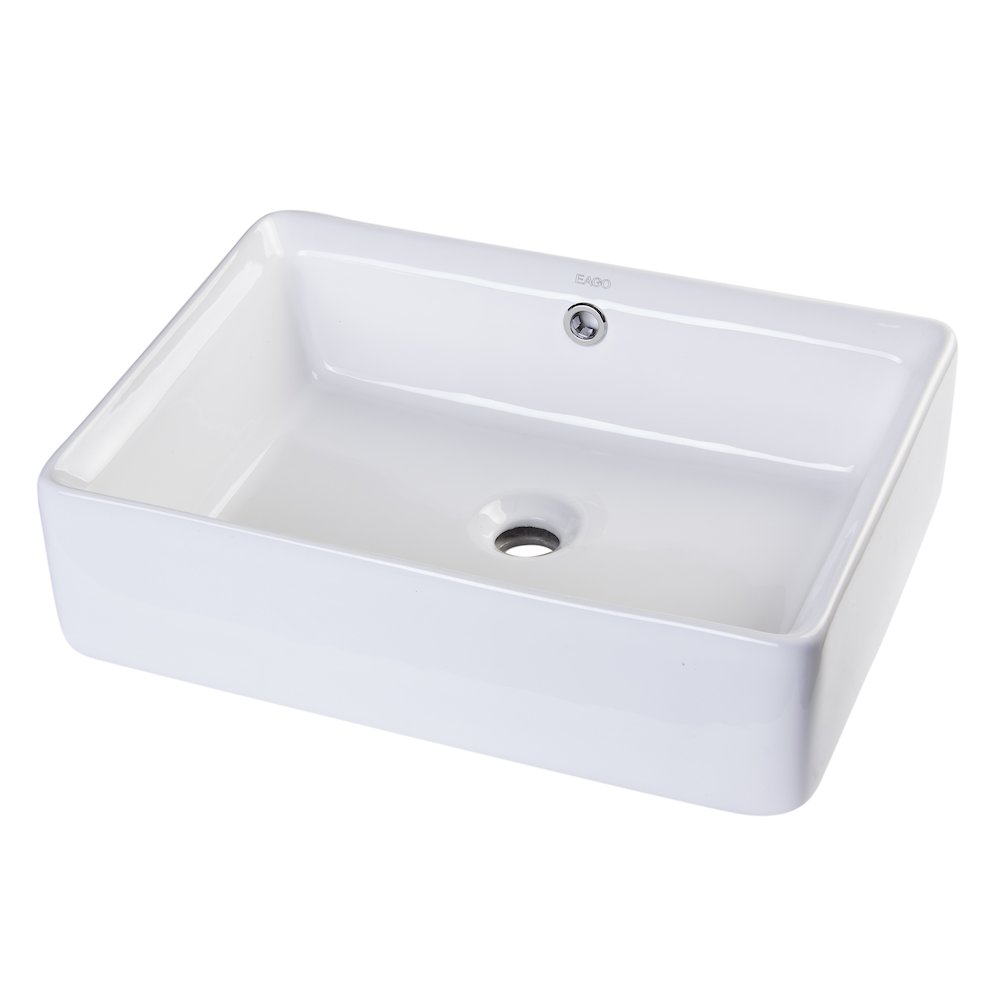 20" RECTANGULAR CERAMIC ABOVE MOUNT BASIN VESSEL SINK. Picture 1