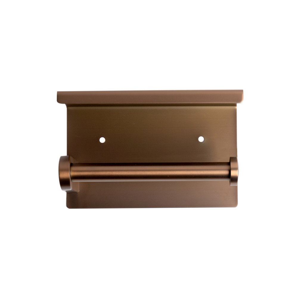 ALFI brand Brushed Copper PVD Stainless Steel Toilet Paper Holder with Shelf. Picture 5