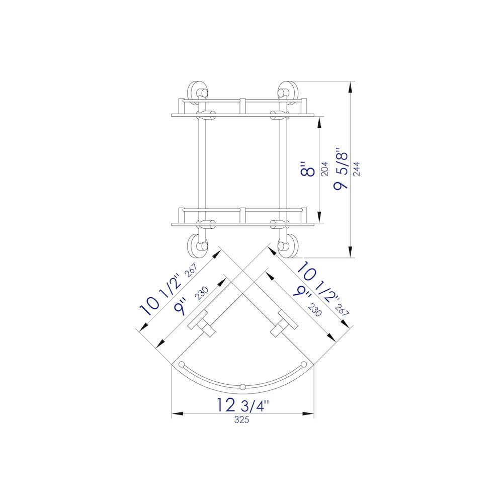Polished Chrome Corner Mounted Double Glass Shower Shelf Bathroom Accessory. Picture 8