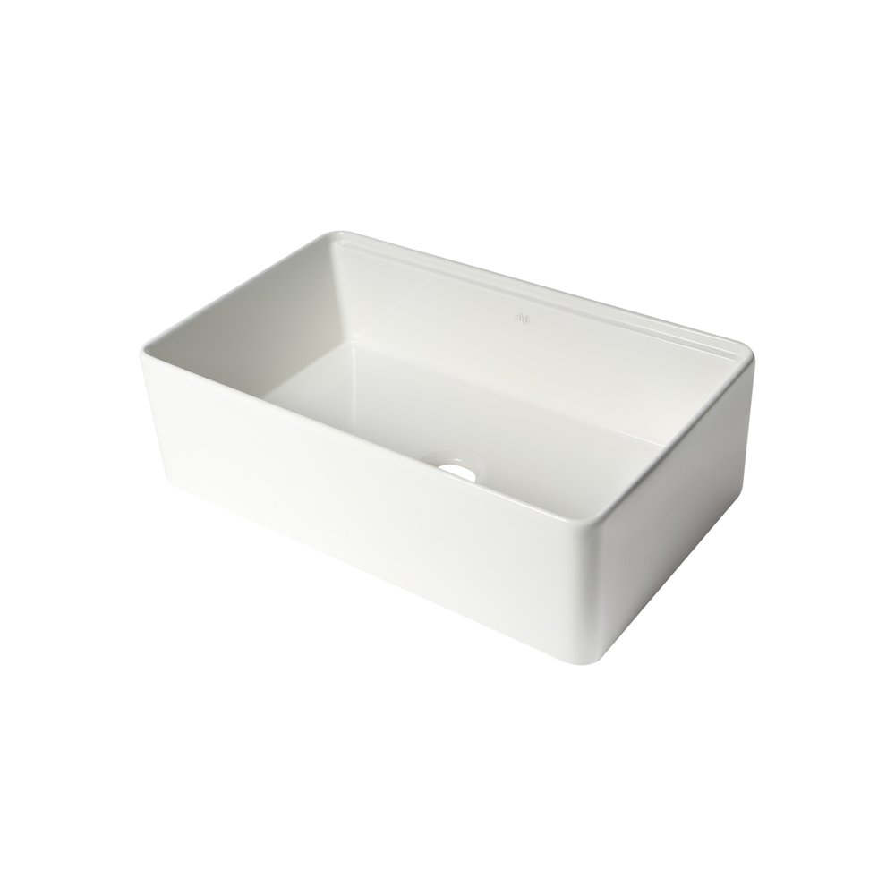 White Smooth Apron Workstation 33" x 20" Single Bowl Step Rim Fireclay Farm Sink. Picture 9