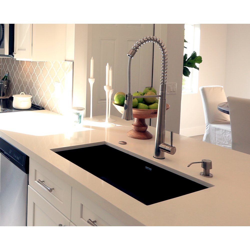 Solid Brushed Stainless Steel Modern Soap Dispenser. Picture 8