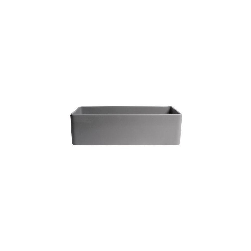 Gray Matte Smooth Apron 36" x 18" Single Bowl Fireclay Farm Sink. Picture 6