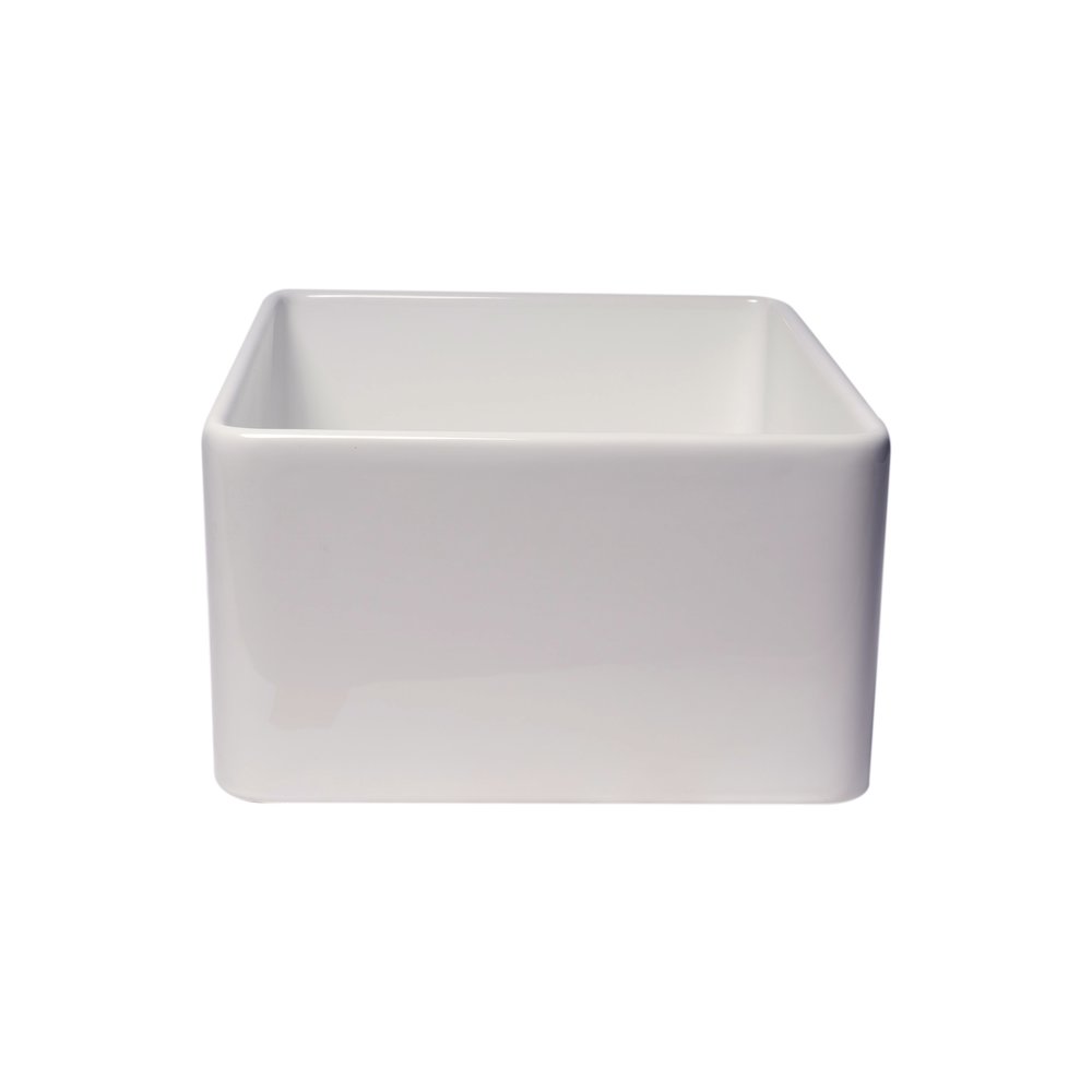 ABF2418 24" White Thin Wall Single Bowl Smooth Apron Fireclay Kitchen Farm Sink. Picture 8