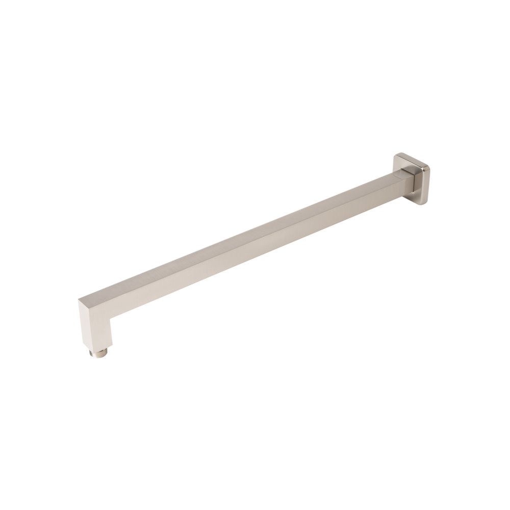 Brushed Nickel 20" Square Wall Shower Arm. Picture 1
