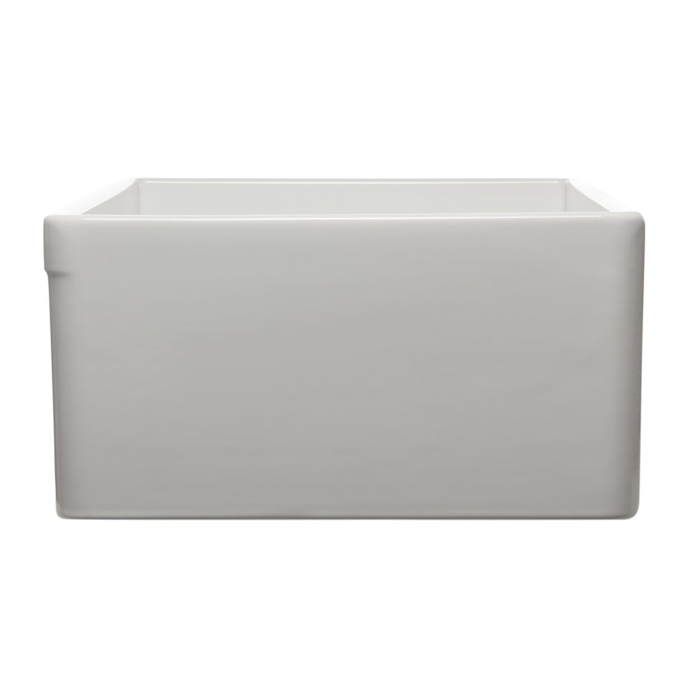 33" White Single Bowl Fluted Apron Fireclay Farm Sink. Picture 4
