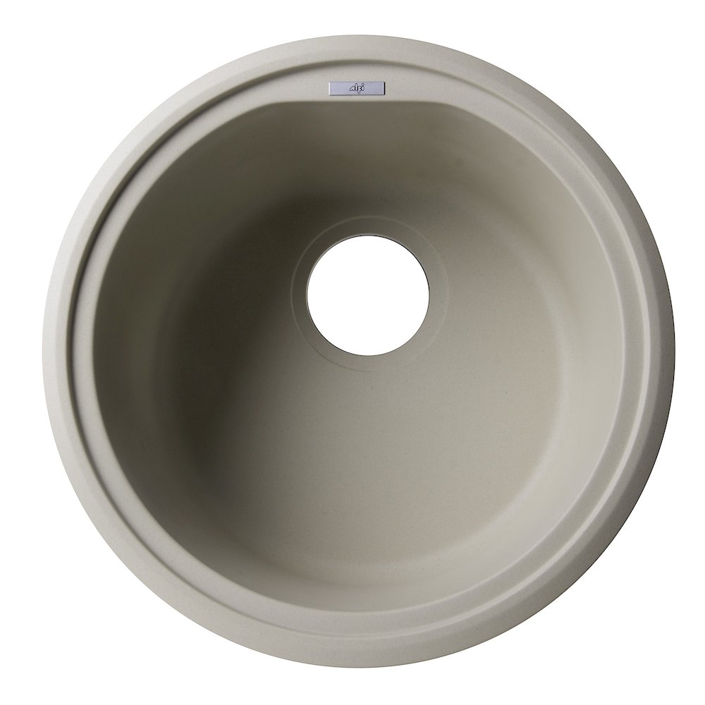 Biscuit 17" Drop-In Round Granite Composite Kitchen Prep Sink. Picture 1