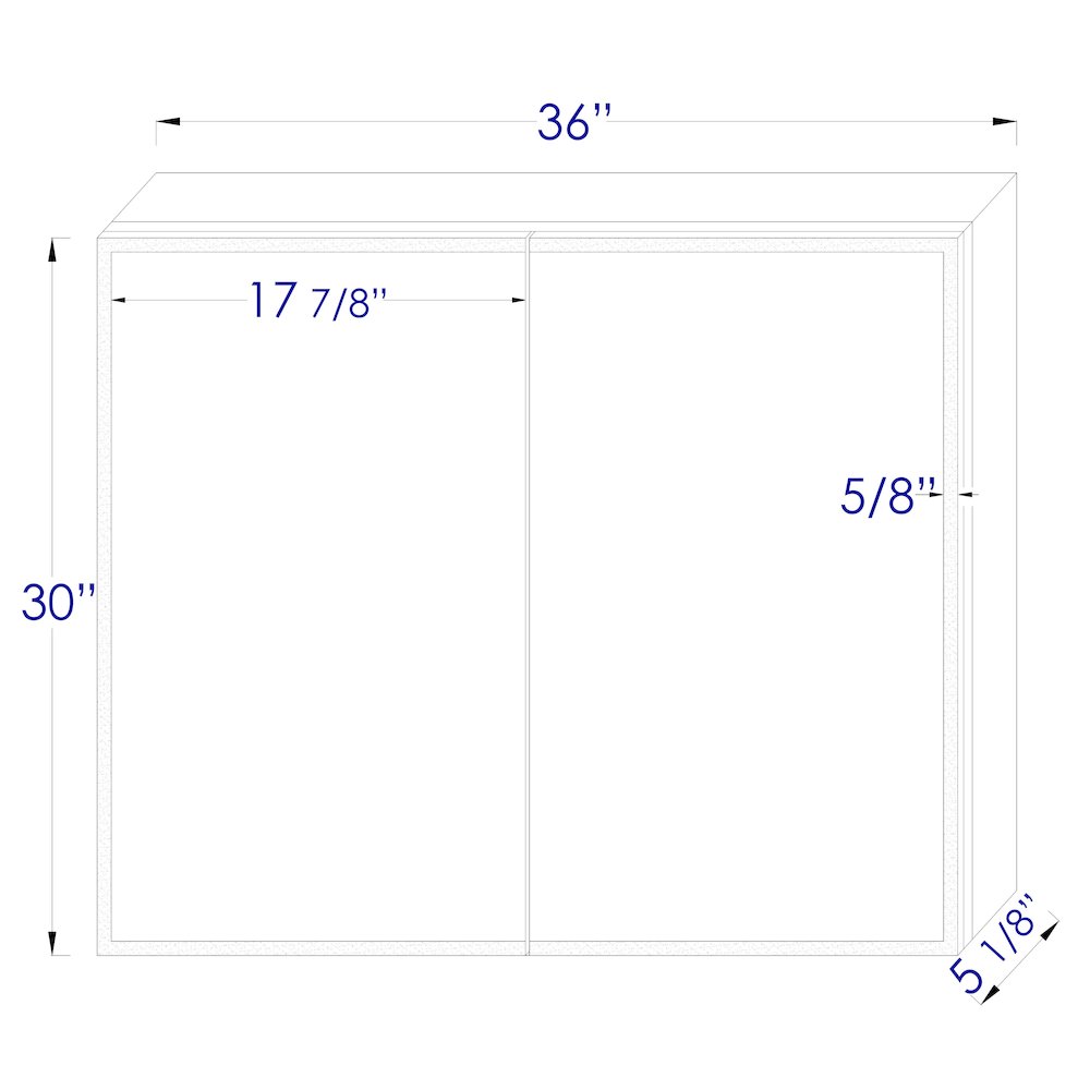 36" x 30" Double Door LED Light Medicine Cabinet. Picture 10