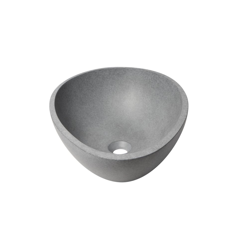 21" Solid Concrete Tear Drop Above Mount Vessel Sink. Picture 6
