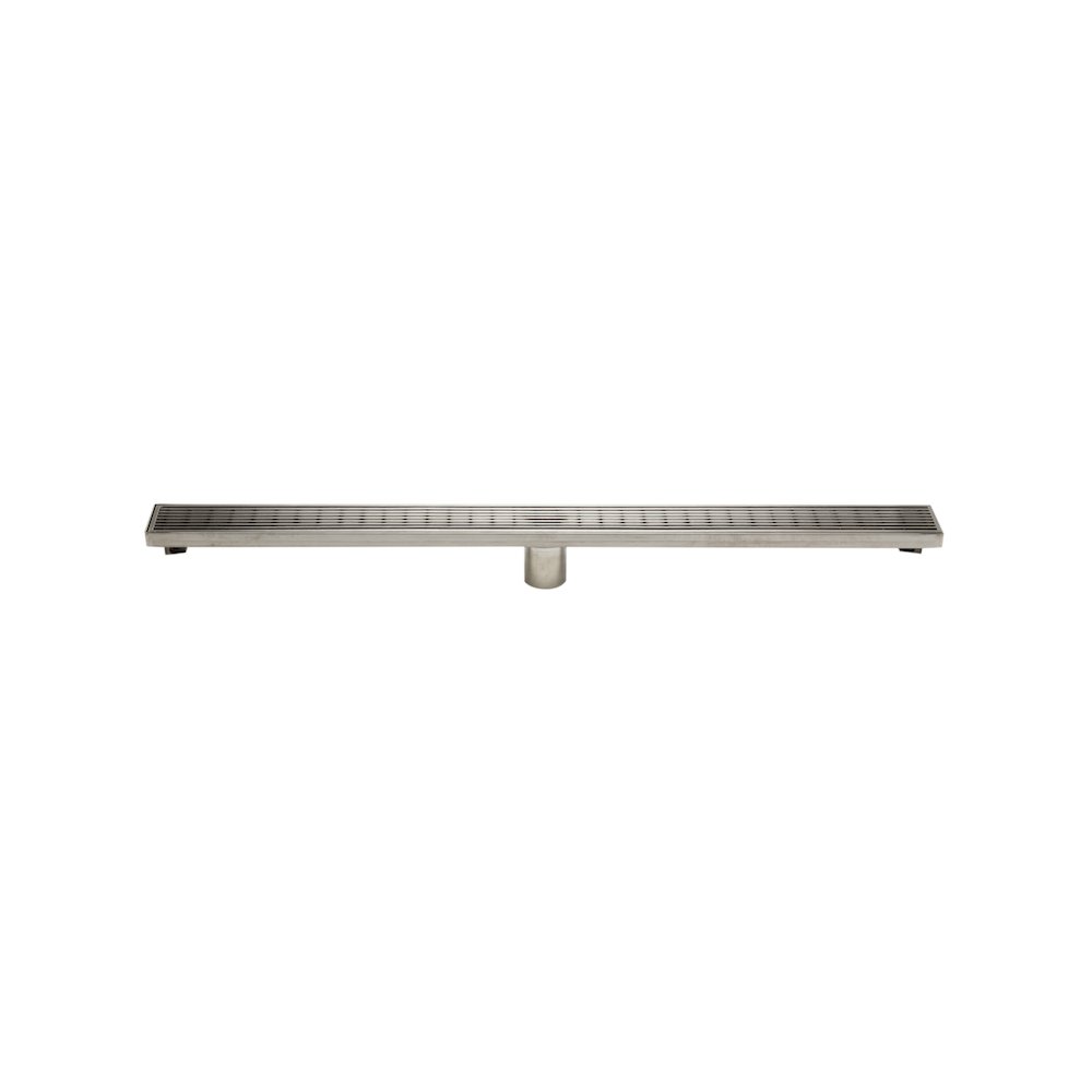 36" Modern Stainless Steel Linear Shower Drain with Groove Lines. Picture 1