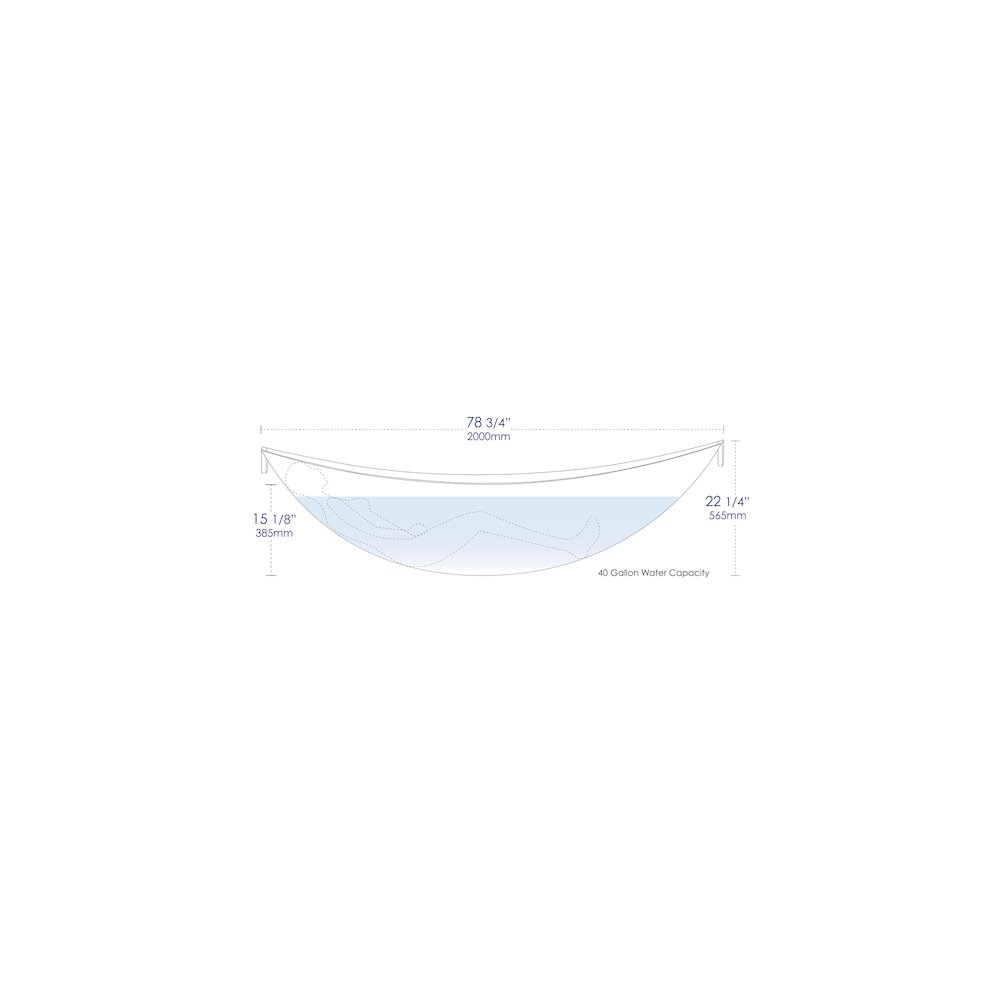 Black Matte 79" Acrylic Suspended Wall Mounted Hammock Bathtub. Picture 9