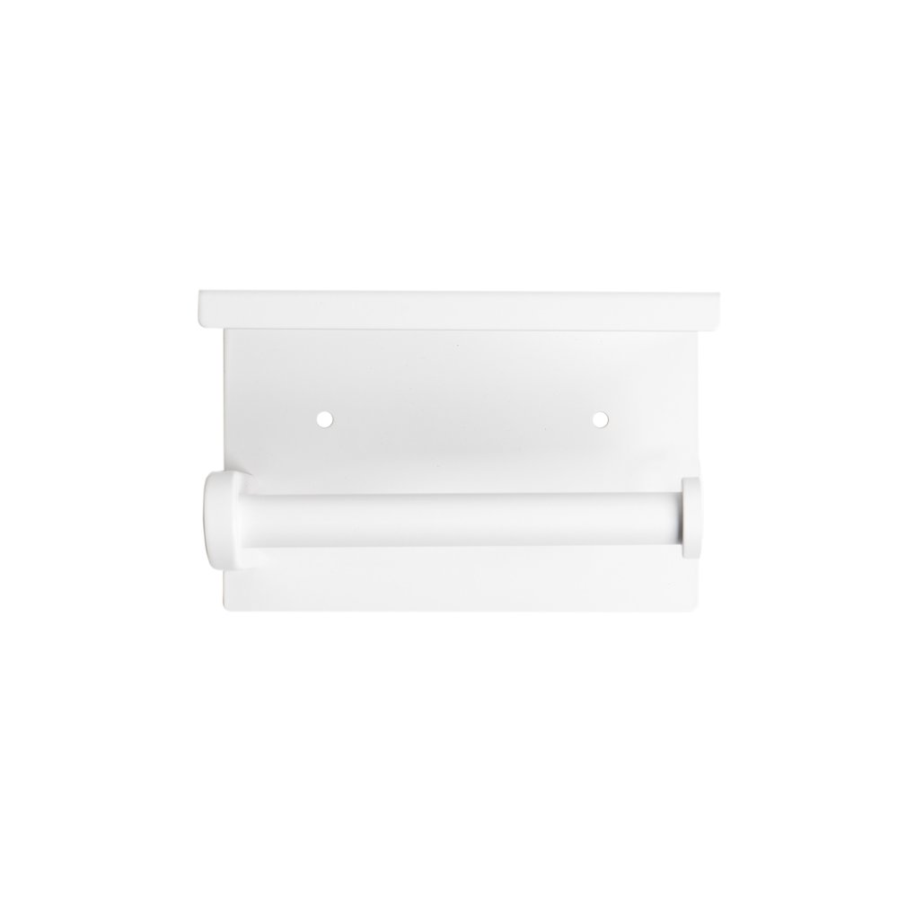 ALFI brand White Matte Stainless Steel Toilet Paper Holder with Shelf. Picture 6