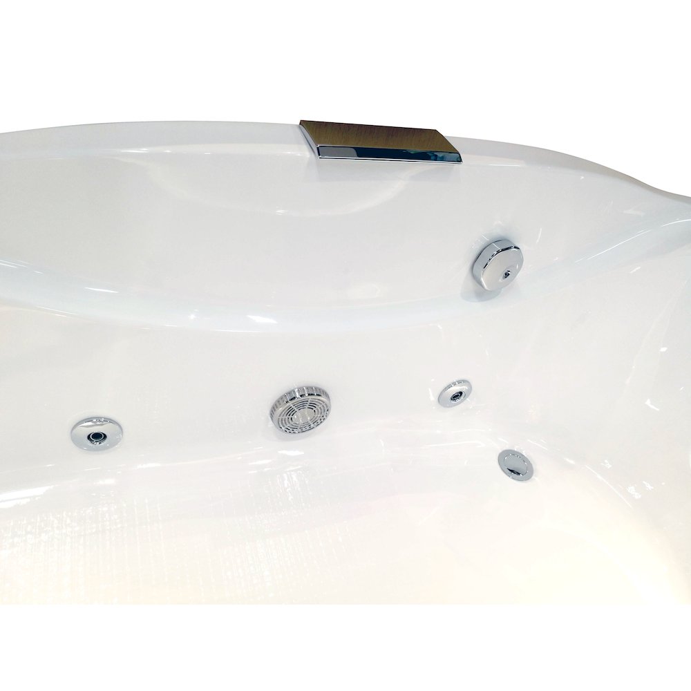 6 ft Right Drain Acrylic White Whirlpool Bathtub w Fixtures. Picture 9
