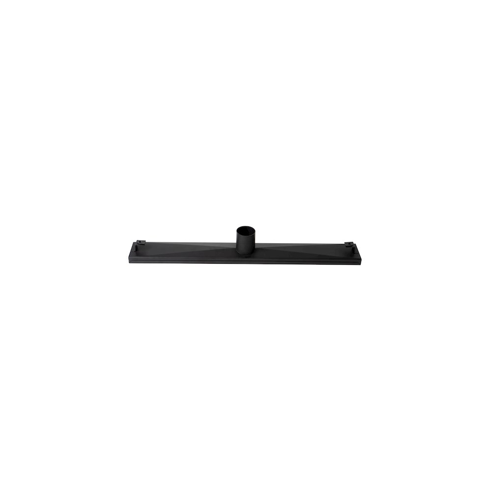 24" Black Matte Stainless Steel Linear Shower Drain with Groove Holes. Picture 5