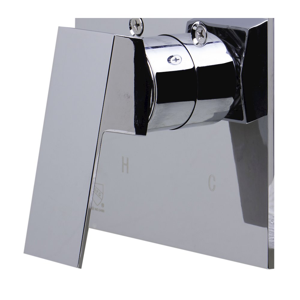 Polished Chrome Shower Valve Mixer With Square Lever Handle. Picture 3