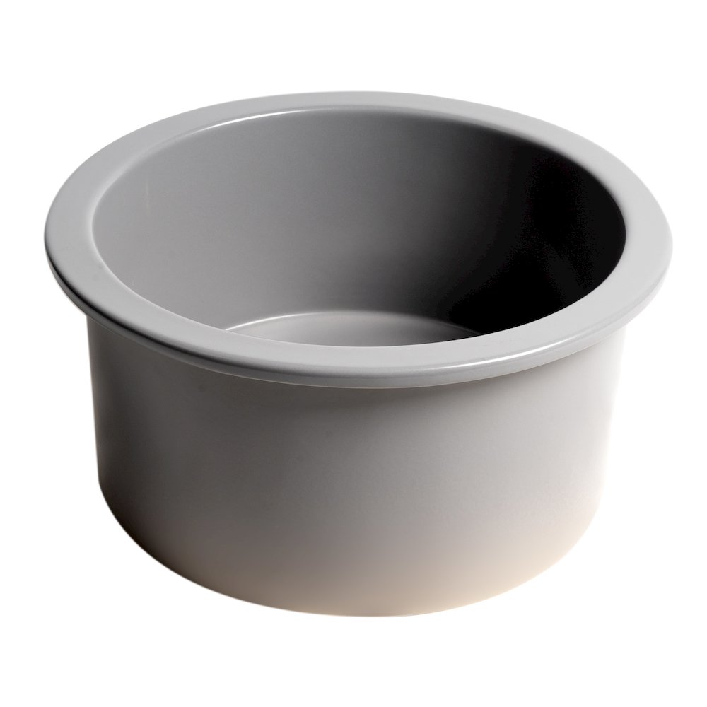 Gray Matte Round 18" x 18" Undermount / Drop In Fireclay Prep Sink. Picture 6
