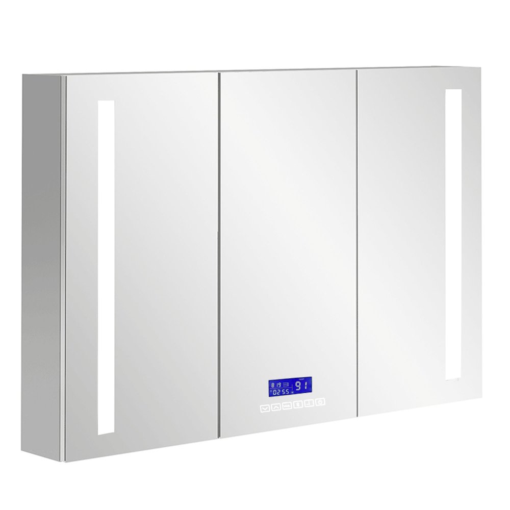 42" x 28" Triple Door LED Light Bluetooth Medicine Cabinet. Picture 9