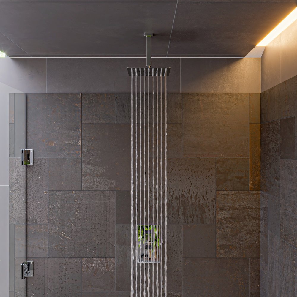 Solid Polished Stainless Steel 8" Square Ultra Thin Rain Shower Head. Picture 8