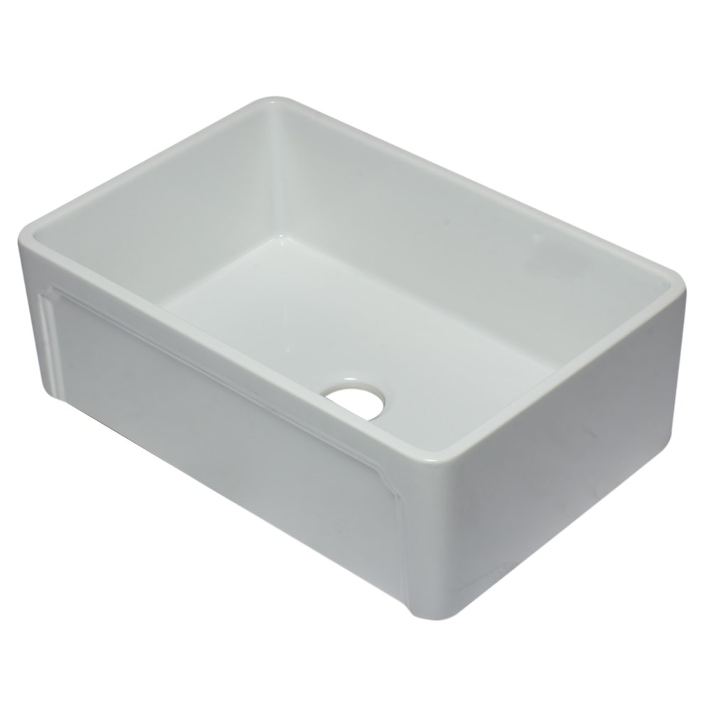 30 inch White Reversible Single Fireclay Farmhouse Kitchen Sink. Picture 1