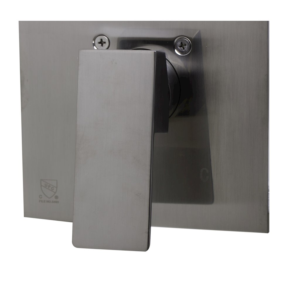 Brushed Nickel Shower Valve Mixer With Square Lever Handle. Picture 3