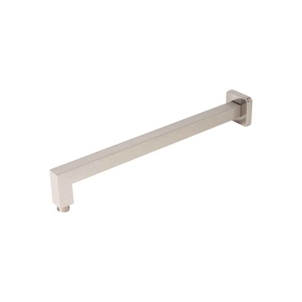 Brushed Nickel 16" Square Wall Shower Arm. Picture 1