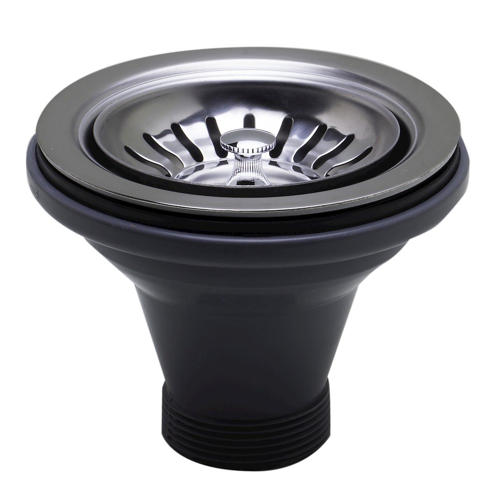 Polished Stainless Steel 3 1/2" Basket Strainer Drain. Picture 1