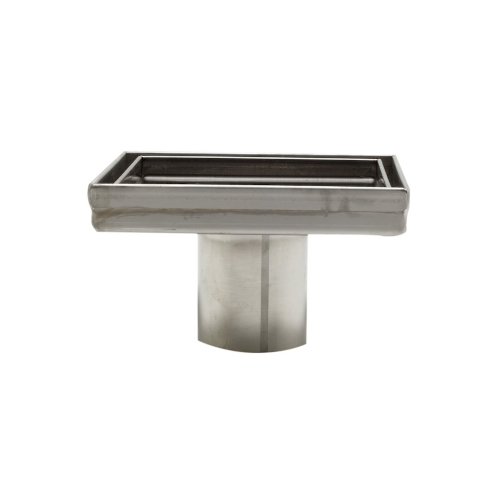 5" x 5" Modern Square Stainless Steel Shower Drain w/o Cover. Picture 4