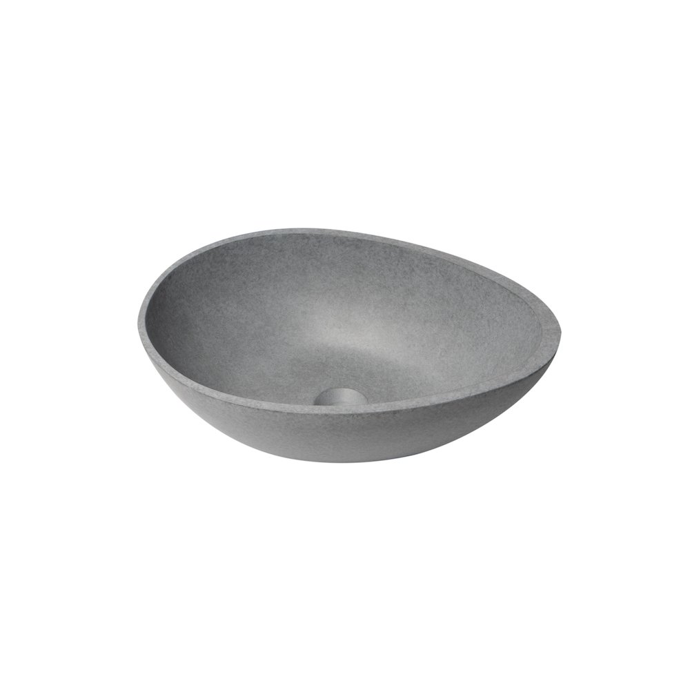 21" Solid Concrete Tear Drop Above Mount Vessel Sink. Picture 7