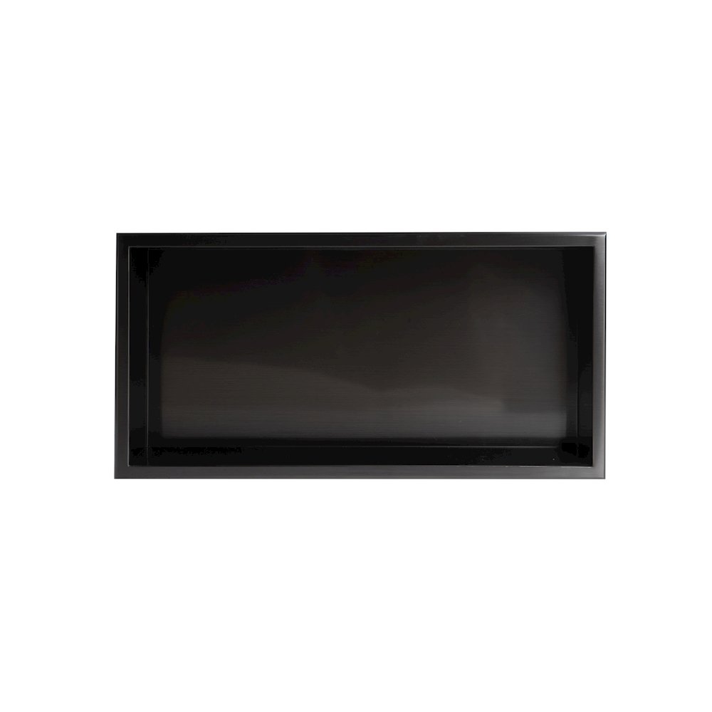Brushed Black PVD Stainless Steel Horizontal Single Shelf Shower Niche. Picture 1