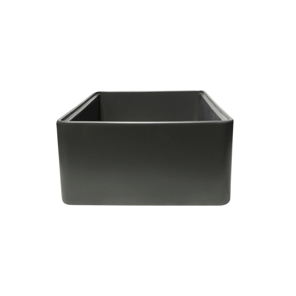Grey Matte Workstation 30" x 20" Single Bowl Step Rim Fireclay Farm Sink. Picture 5