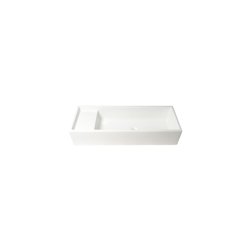 39" White Above Mount Fireclay Bathroom Trough Sink. Picture 6