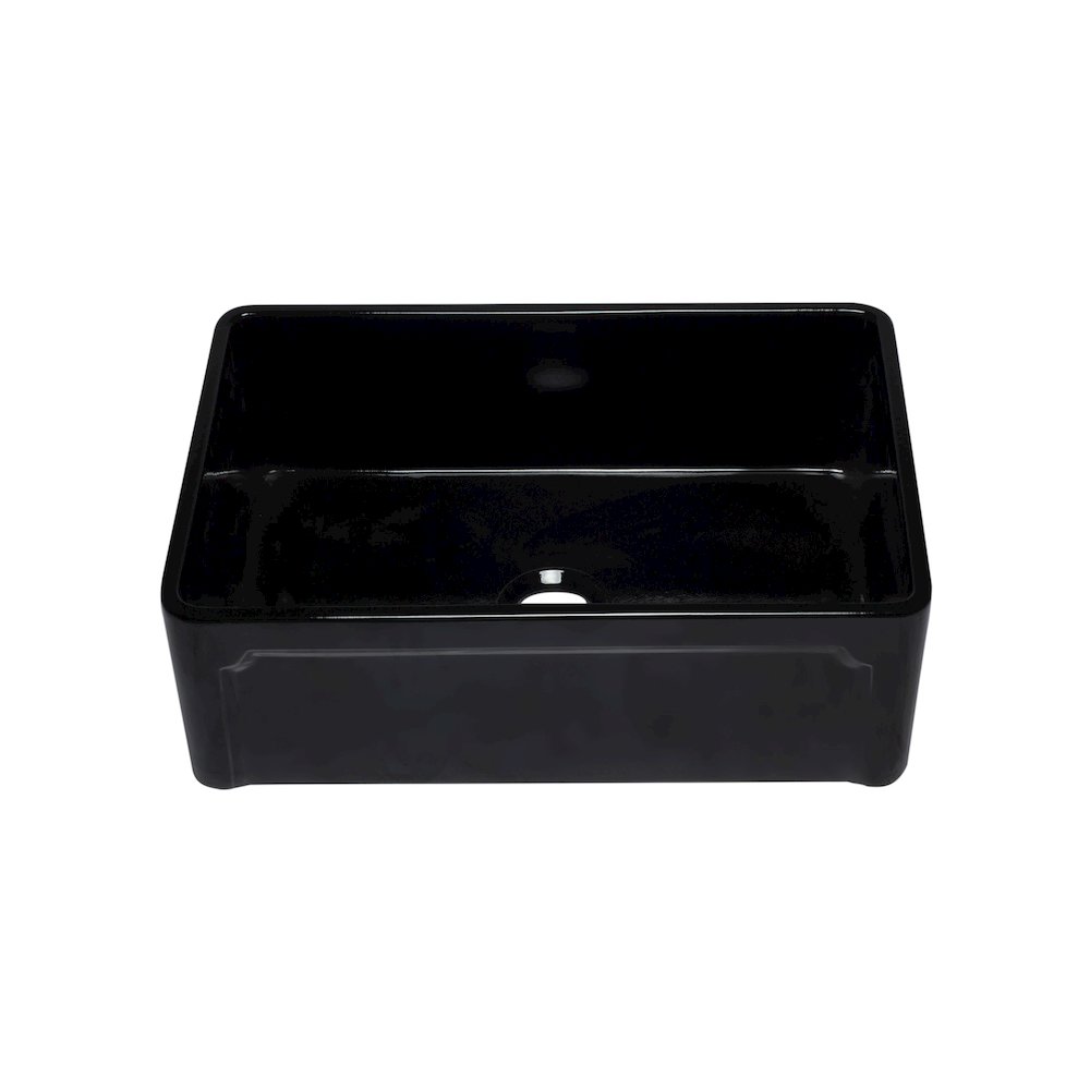 30 inch Black Reversible Single Fireclay Farmhouse Kitchen Sink. Picture 3