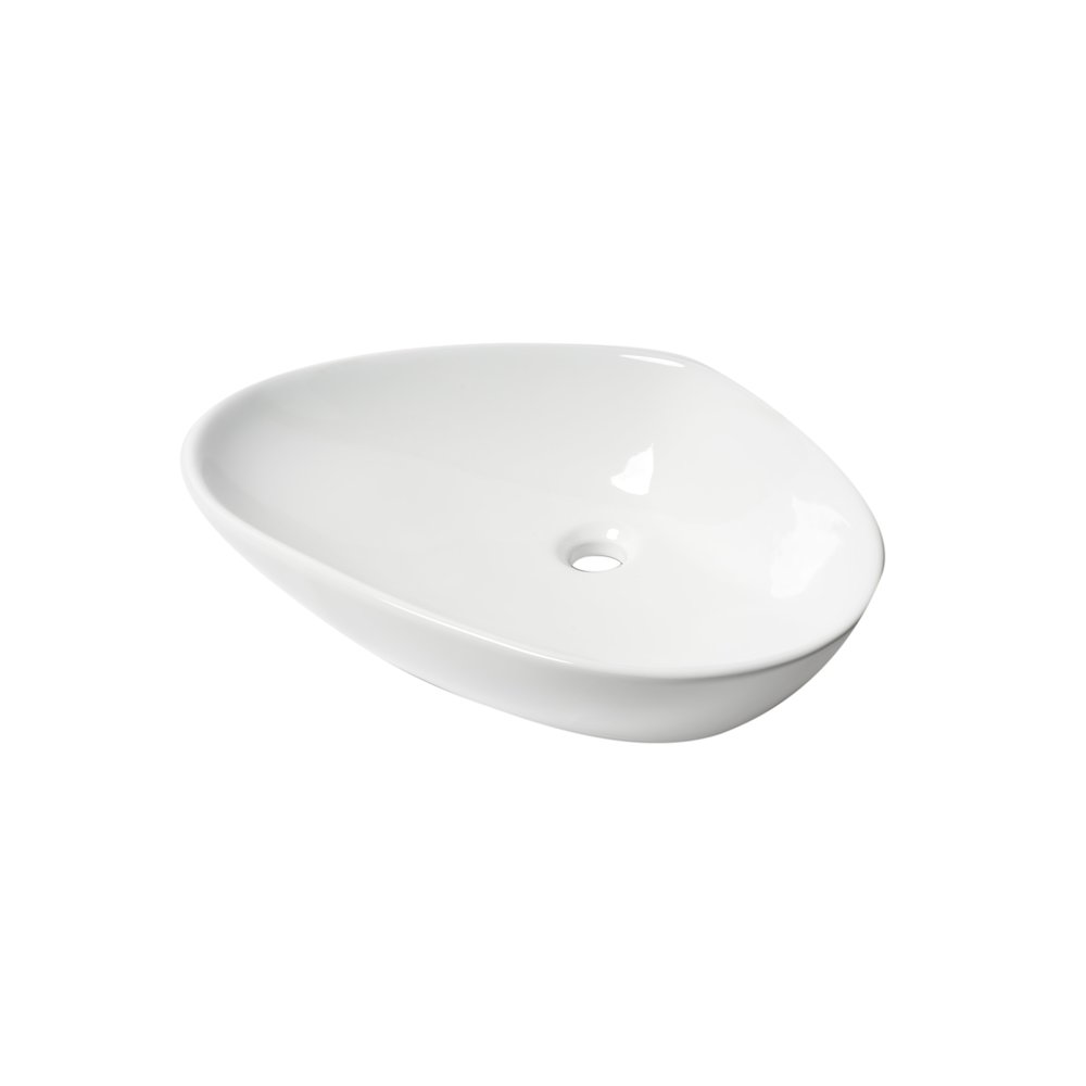 White 23" Fancy Above Mount Ceramic Sink. Picture 1
