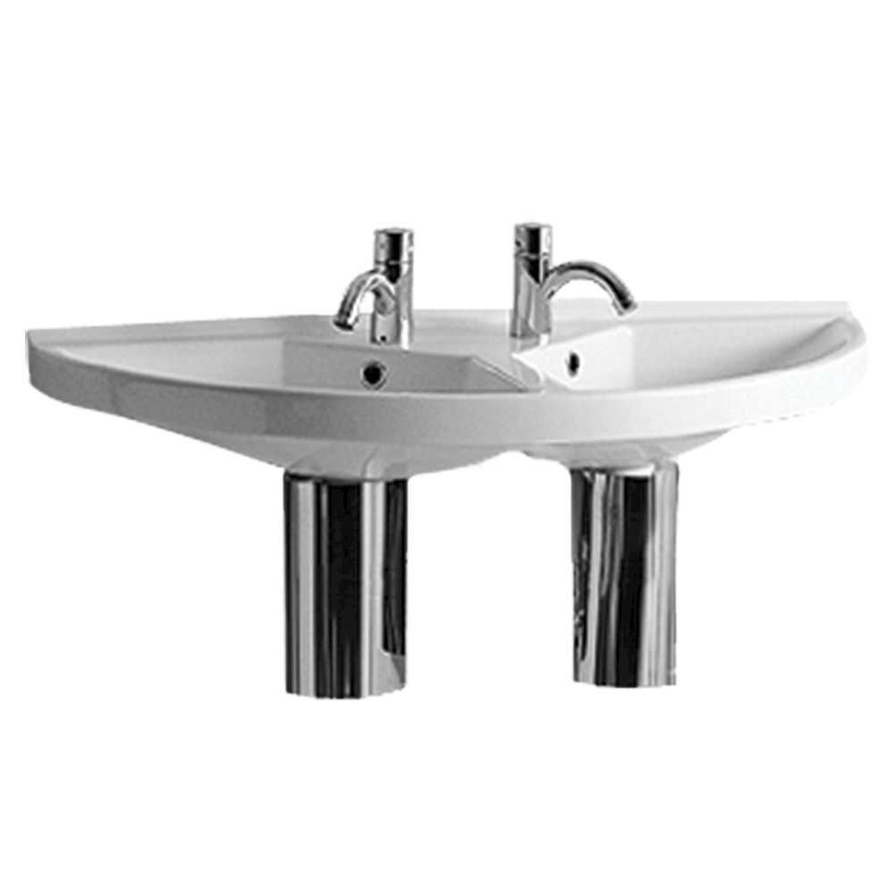 Isabella Collection Large U-Shaped Wall Mount Double Basin. Picture 1