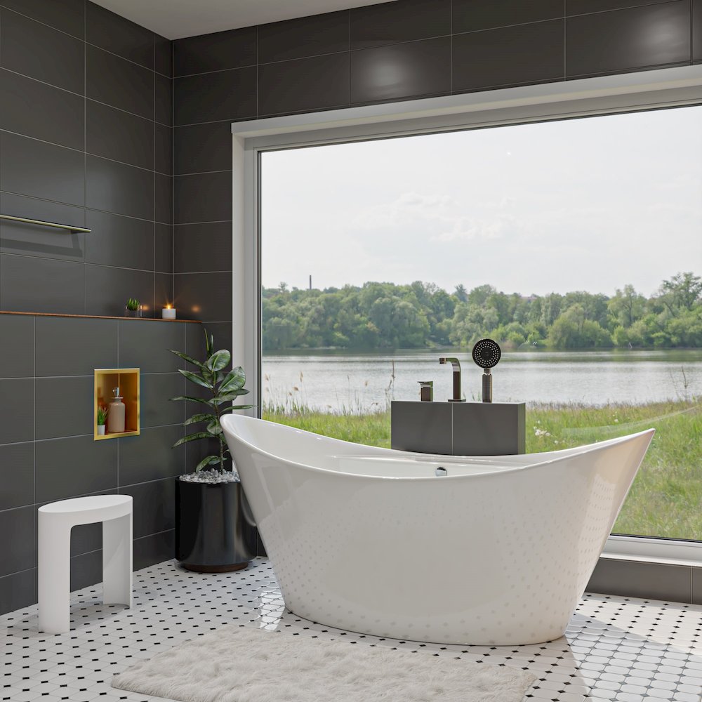 White Matte Solid Surface Resin Bathroom / Shower Stool. Picture 6
