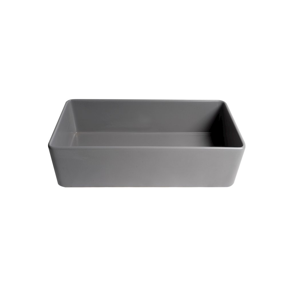 Gray Matte Smooth Apron 36" x 18" Single Bowl Fireclay Farm Sink. Picture 8
