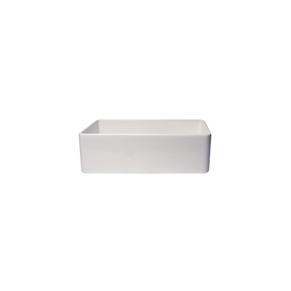33" White Thin Wall Single Bowl Smooth Apron Fireclay Kitchen Farm Sink. Picture 6
