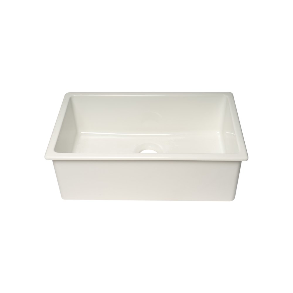 30" White Undermount / Drop In Fireclay Kitchen Sink. Picture 9