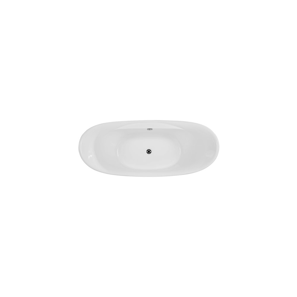 68 inch White Oval Acrylic Free Standing Soaking Bathtub. Picture 7