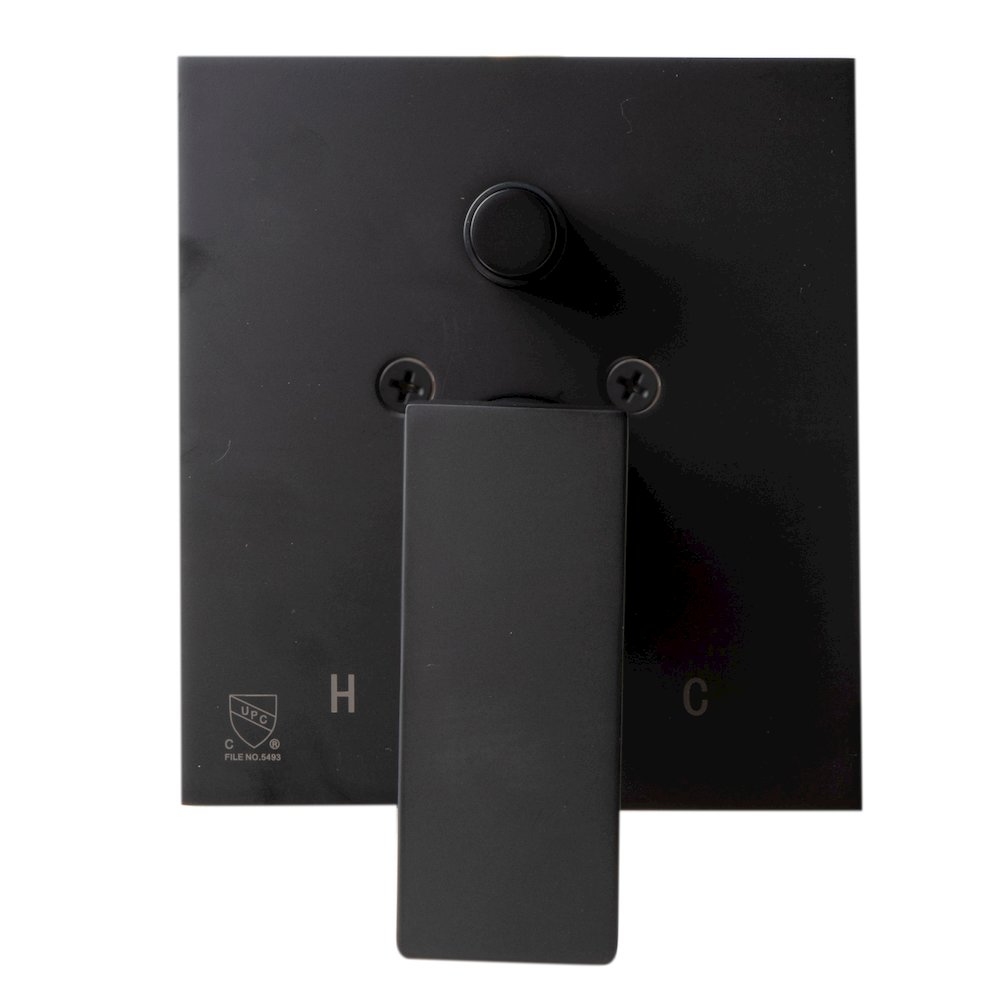 Black Matte Shower Valve with Square Lever Handle and Diverter. Picture 5
