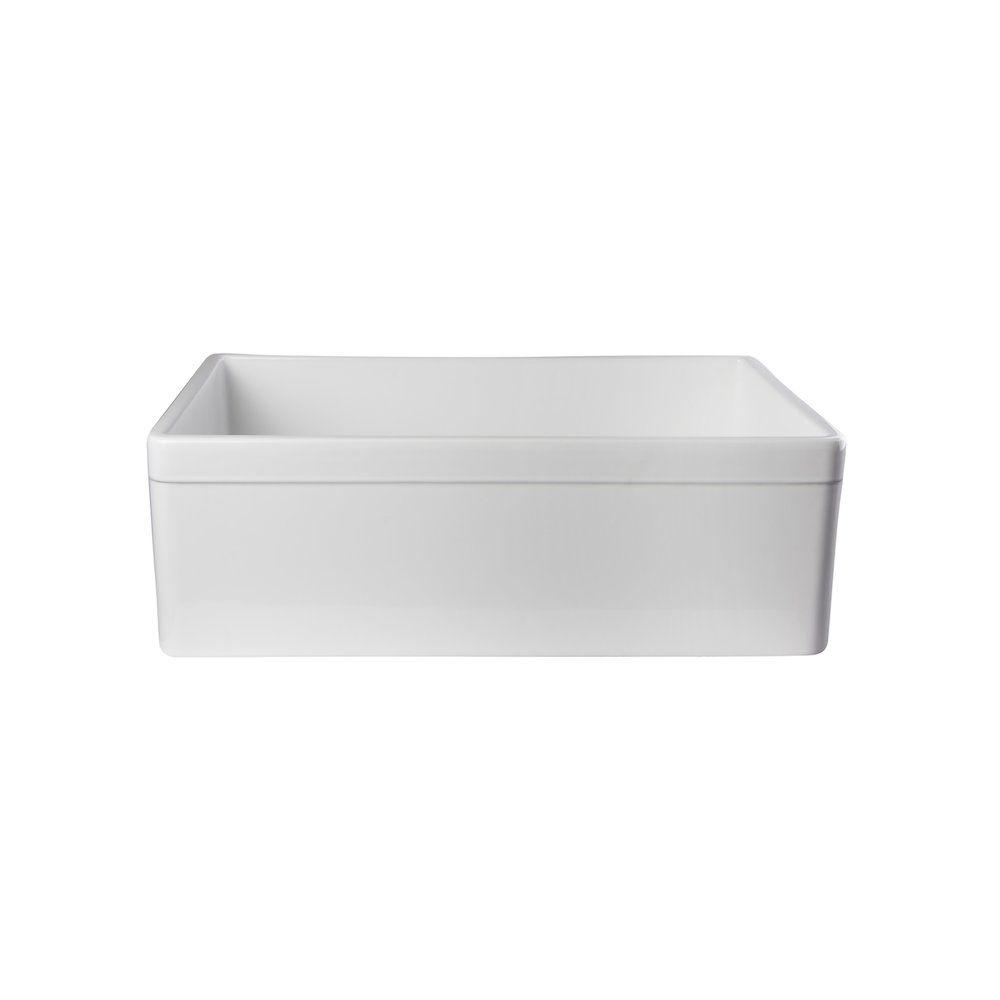 White 30" Decorative Lip Apron Single Bowl Fireclay Farmhouse Kitchen Sink. Picture 6