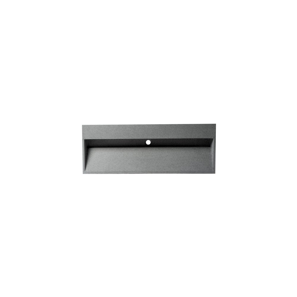 48" Solid Concrete Gray Matte Trough Sink for the Bathroom. Picture 7