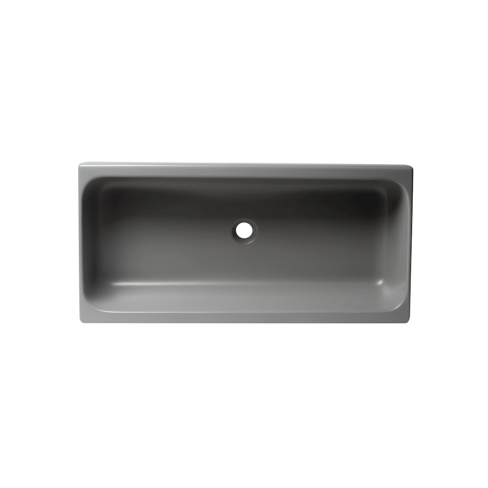 36" Grey Matte Above Mount Fireclay Bathroom Trough Sink. Picture 7