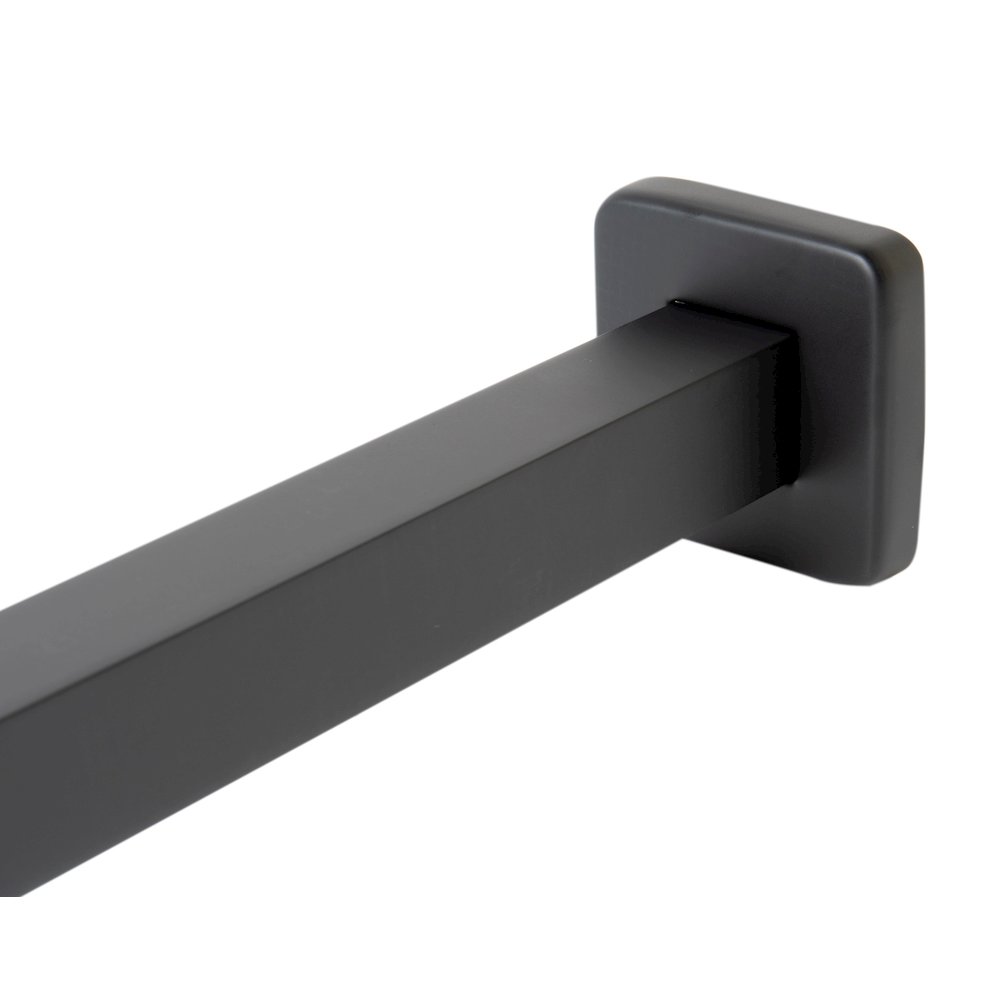 Black Matte 16" Square Wall Shower Arm. Picture 3