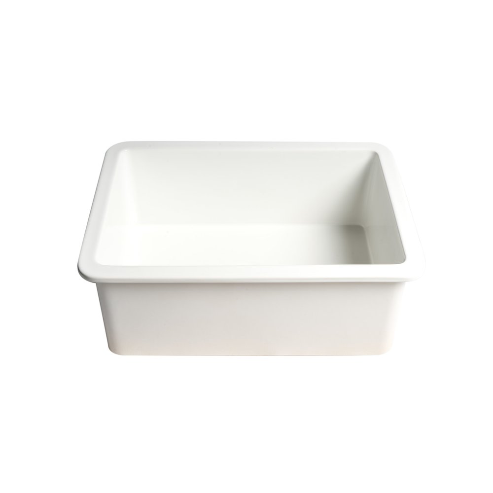 White 27" x 18" Fireclay Undermount / Drop In Firelcay Kitchen Sink. Picture 9