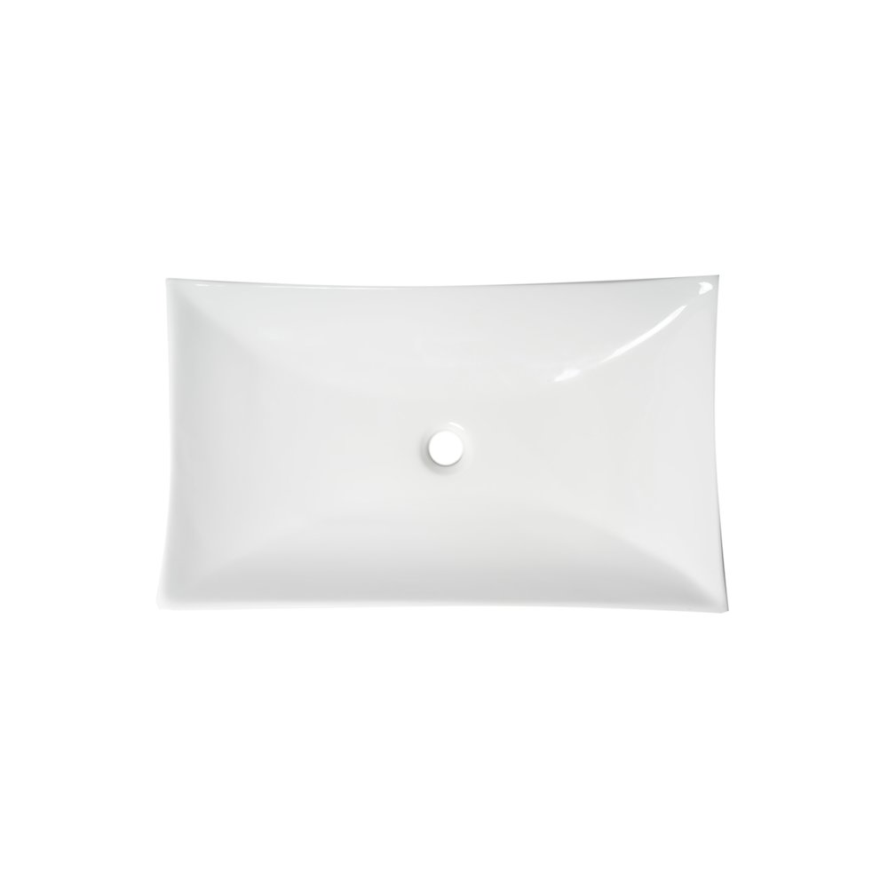 White 26" Fancy Rectangular Above Mount Ceramic Sink. Picture 9