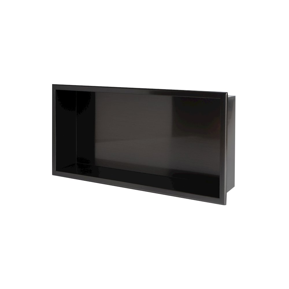 Brushed Black PVD Stainless Steel Horizontal Single Shelf Shower Niche. Picture 7